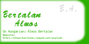 bertalan almos business card