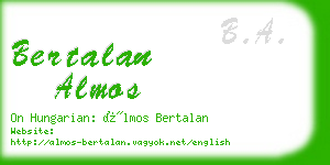 bertalan almos business card